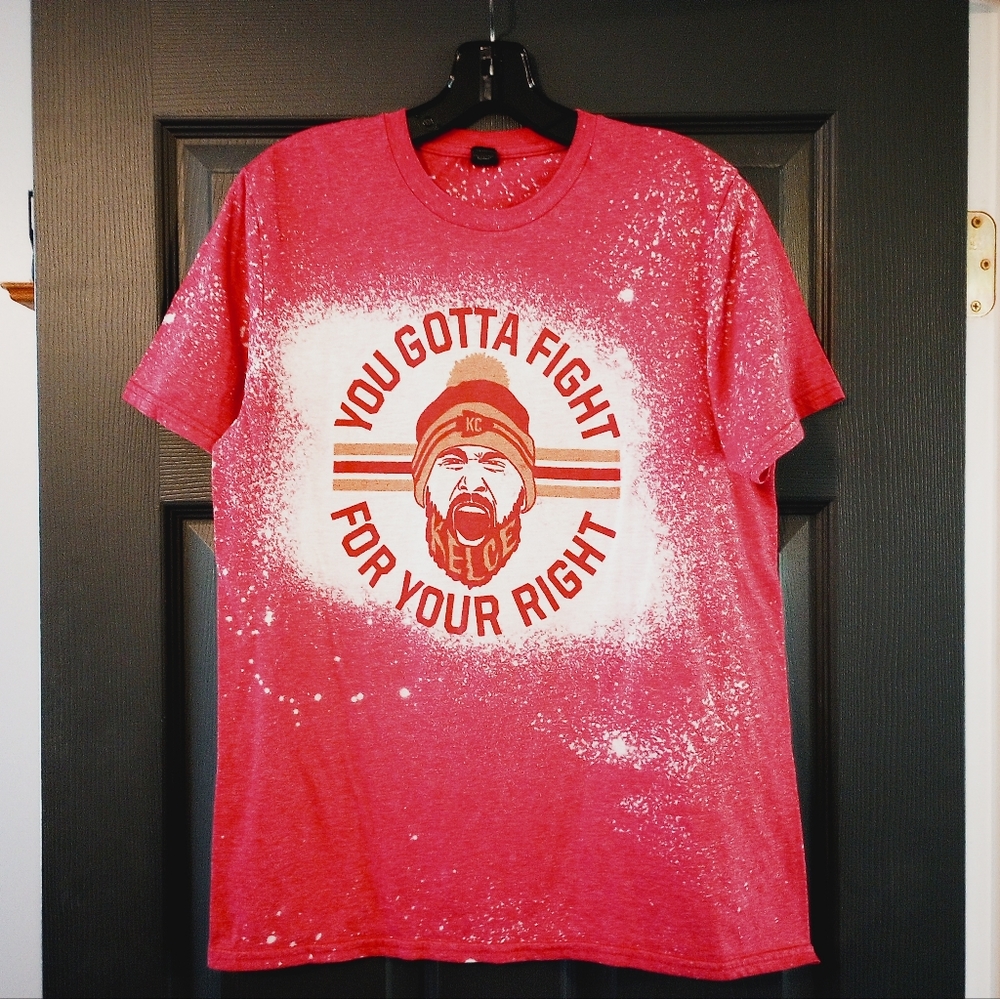 Travis Kelce Kansas City Chiefs Graphic Shirt Fight for your right Swiftie fan M